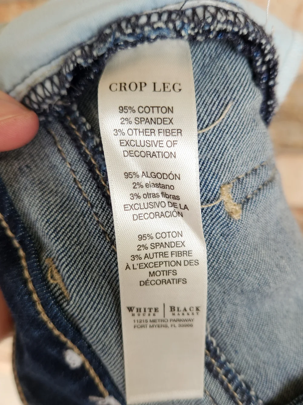 White House Black Market Women's Dark Blue Crop Jeans Size 10 - Picture 5 of 6